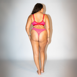 Stretch Lace Thong- Fuchsia Pink