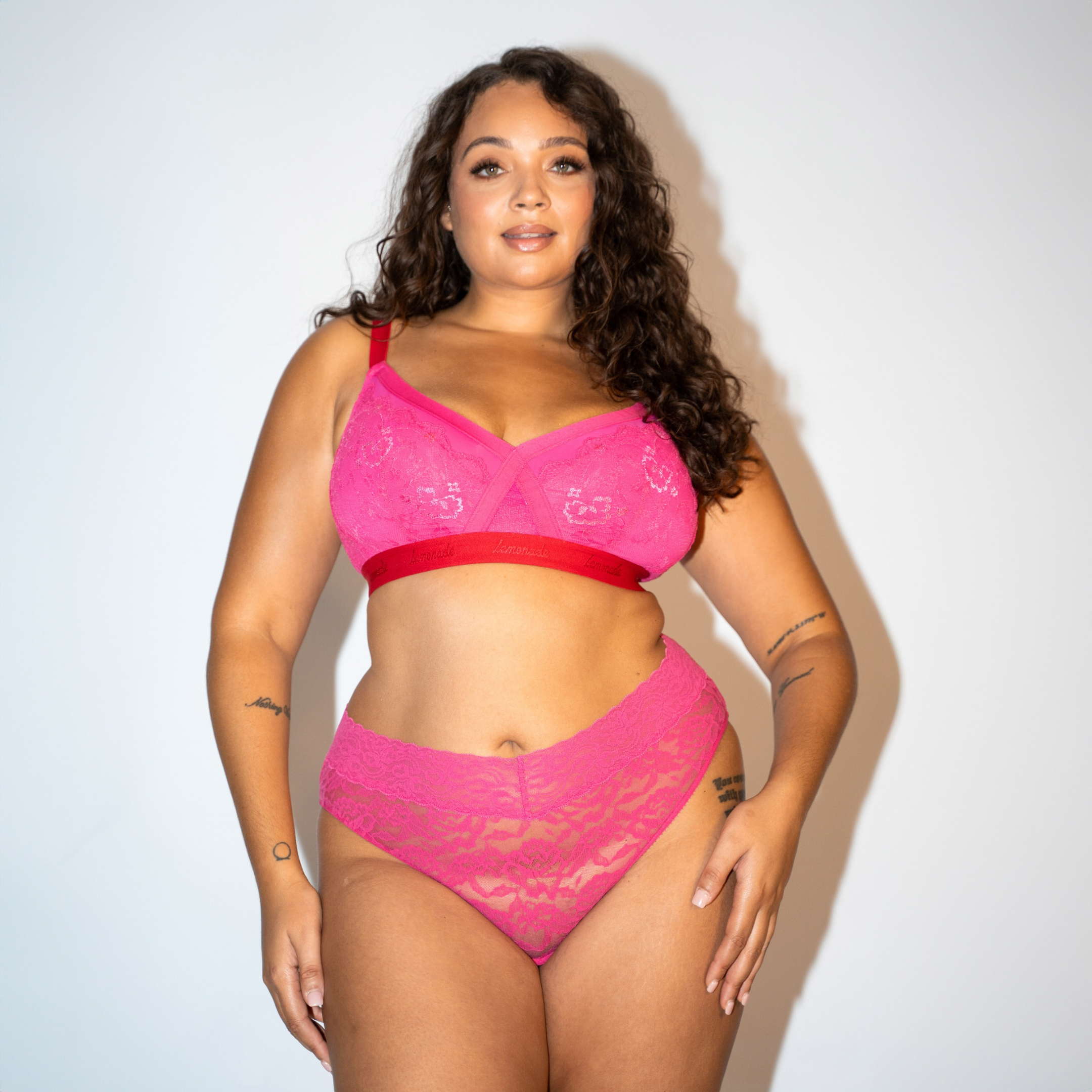 Stretch Lace Brief - Fuchsia Pink