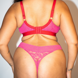 Stretch Lace Thong- Fuchsia Pink