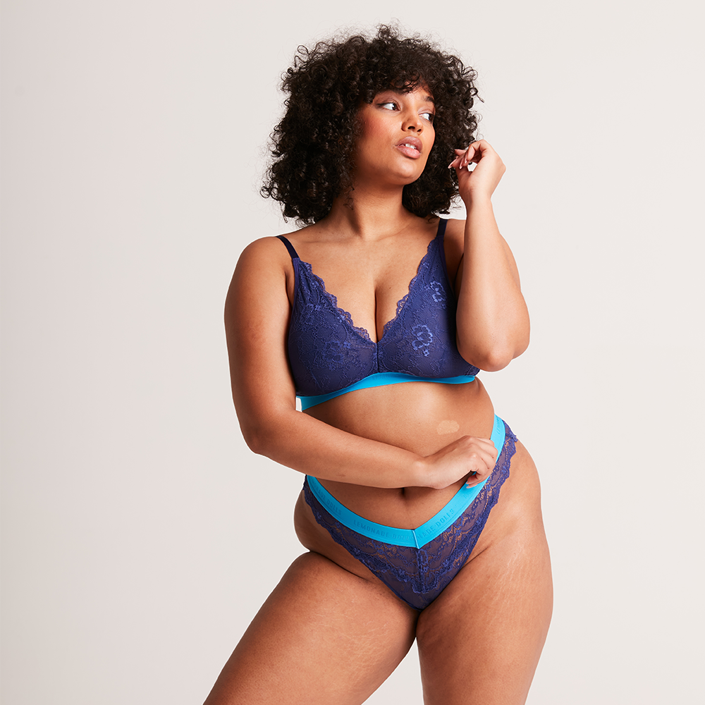 Picot Fuller Cup Bra - Midnight blue